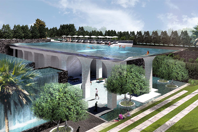 酒店别墅亚克力游泳池设计建造亚克力水族景观工程瑞地格乐厂家设计制作